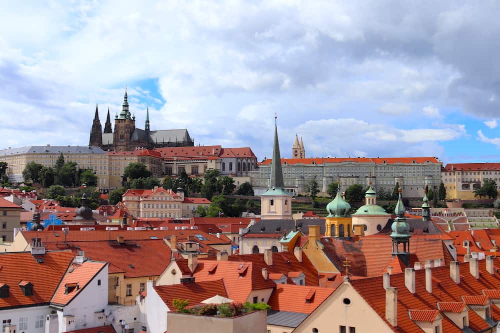 Prager Burg vom Kleinseitner Brückenturm aus gesehen