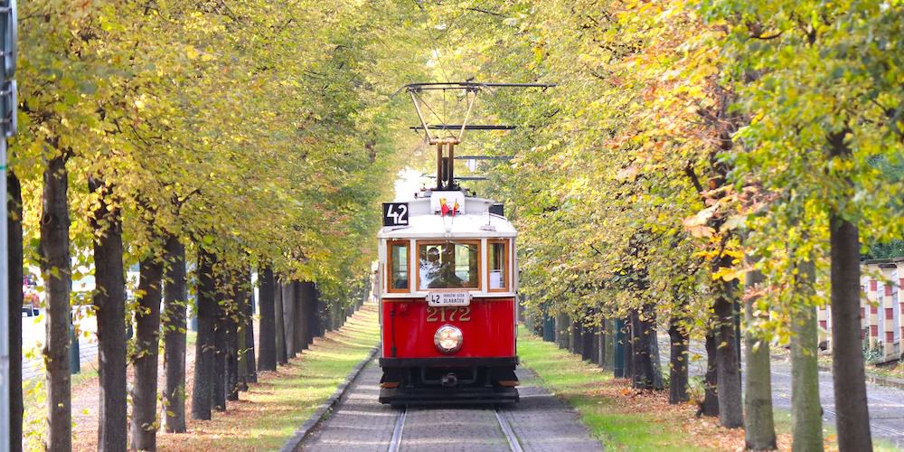 Historische Tram in Prag