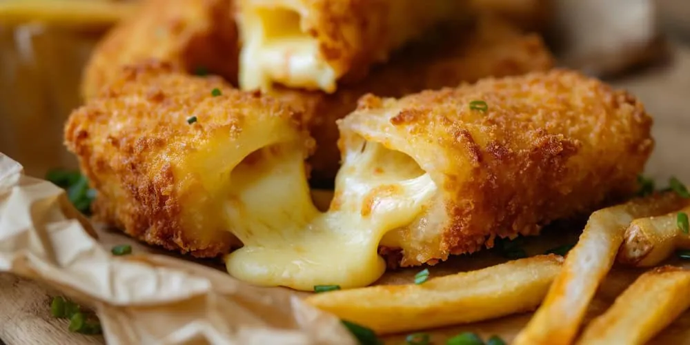 Smažený sýr, panierter Käse mit Beilage und Tatarensoße